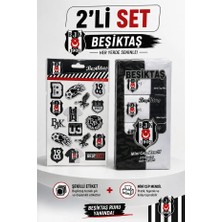 Beşiktaş Bjk 2’li Taraftar Seti – Şekilli Sticker Etiket ve Mini Cep Mendili 8’li Paket 64 Yaprak