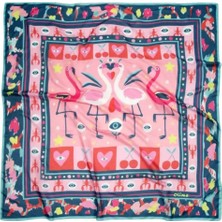 Olima Kadın Serena Desenli Pareo Plaj Şalı 135X135CM Çok Amaçlı