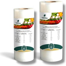 Noriva Ev Tipi Gofrajlı Rulo Vakum Poşeti 25 cm 1 Adet - 30 cm 1 Adet Toplam 2 Rulo