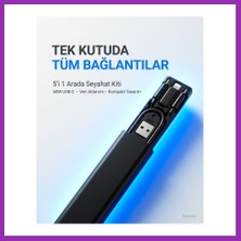 Salmore Alfalink 5in1 Süper Şarj 60W Çoklu USB Adaptör Kablo Seyahat Seti Bty