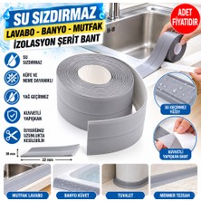 Popüler Sepet Gri Su Sızdırmaz Banyo Mutfak Lavabo Küvet Izolasyon Şerit Bant (Adet Fiyatıdır)