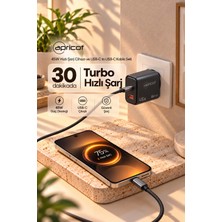 Apricot APC-U545T 45WATT Type-C ve USB Çıkşlı Type-C To Type-C Şarj Seti