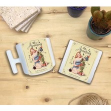 Harikapoli Burçlar/kova Burcu Set 9 - T Kulplu Fincan Kupa-Taş Bardak Altlığı 1