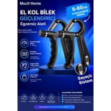 Mucit Home Orijinal Sayaçlı El Yayı 60 kg - 5 kg Ayarlanabilir 1 Adet El Yayı Bilek Kas Güçlendirici