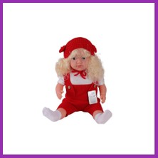 Salmore 5214 60 cm Trikolu Tulumlu Saçlı Büyük Bebek Bty