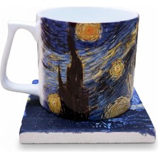 Harikapoli Vincent Van Gogh Set 10 - Yelken Fincan Kupa-Traverten Bardak Altlığı 1