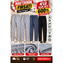 Kadın Erkek Unisex 4'lü Içlik Alt Seti Standart Beden 2 Açık Gri 1 Mavi Gri 1 Siyah