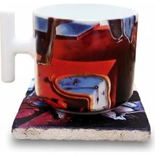 Harikapoli Salvador Dali Set 9 - T Kulplu Fincan Kupa-Traverten Bardak Altlığı 1