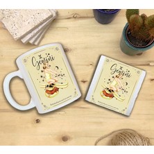 Harikapoli Burçlar/ikizler Burcu Set 8 - Standart Kupa-Taş Bardak Altlığı 1