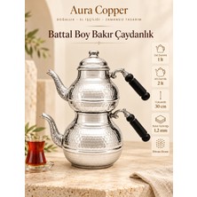 Aura Copper Battal Boy Bakır Çaydanlık Takımı 1,2 mm 30 cm