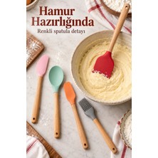 Elvasta Dmtk- Eldm- Elva- Renkli Mutfak Seti Spatula Kaşık ve Fırça El Tk