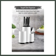 Bezos Tezgah Üstü Beyaz Kaşıklık & Bıçaklık & Kepçelik & Organizer Nhr
