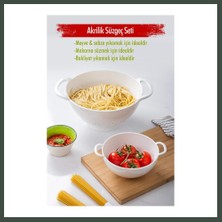 Bezos Akrilik Beyaz 2 Li Süzgeç Seti ( Makarna & Pirinç Süzgeci ) Nhr