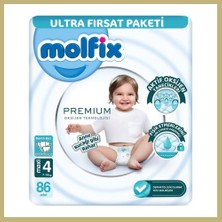 Bezos Premium Bebek Bezi Ultra Fırsat Paketi 4 Beden 7-14 kg 86 Adet Za