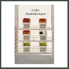 Bezos 6?lı Buzdolabı Organizeri Düzenleyici Çok Amaçlı Dolap Düzenleyici Beyaz 12X30X14 CM-DNY0008-6 Nhr