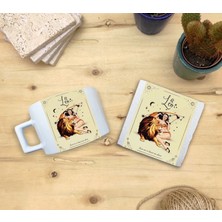 Harikapoli Burçlar/aslan Burcu Set 4 - Fincan Kupa-Taş Bardak Altlığı 1