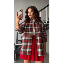 Elisin Kırmızı-Yeşil Ekose Desen Gömlek