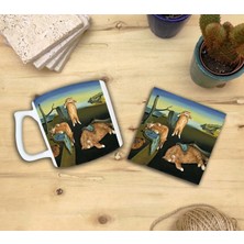 Harikapoli Kediler ve Sanat/salvador Dali Belleğin Azmi Set 10-Yelken Fincan Kupa-Taş Bardak Altlığı 1