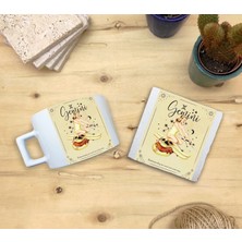 Harikapoli Burçlar/ikizler Burcu Set 4 - Fincan Kupa-Taş Bardak Altlığı 1