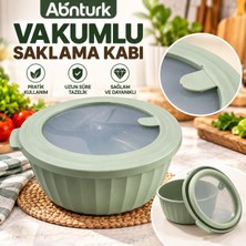 Abnturk Vakumlu Saklama Kabı Su Sızdırmaz Hava Almaz Kırılmaz Sağlam Silikon Contalı Kapaklı Pratik Lüks Saklama Kabı