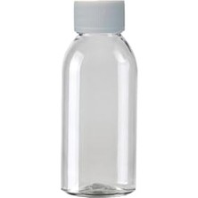 Şanal 10'lu 100 ml Şeffaf Oval Pet Şişe Seti – Beyaz Vidalı Kapaklı, Boş Plastik Şişe