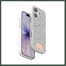 Bezos Onegif iPhone 17 Uyumlu Bright Simli Kapak - Beyaz Nhr