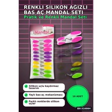 Plastik Mandal Seti Renkli Silikon Ağızlı Bas Aç Şeffaf Gövde - 10 Adet BX-316864