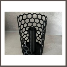 Nexora Living 3D Baskı Petek Desenli Kağıt Havlu Standı Ağırlıklı Tabanlı Dik Tezgah Üstü Havluluk Mutfak Siyah Nxrlvng