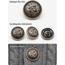 Prime Life Metal Düğme 28L Boy Bronz Kaplama 8li Paket