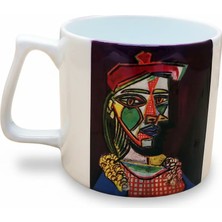 Harikapoli Picasso - Kırmızı Bereli Kız (Girl With A Red Beret) Yelken Kulplu Seramik Kupa