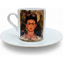 Harikapoli Frida Kahlo - Dikenli Kolyeli Otoportre (Self-Portrait With Thorn Necklace) Türk Kahvesi Fincanı