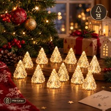 Aslanoğlu Store Dekoratif Yılbaşı Çam Ağacı Şekilli LED Lamba 12'li Paket