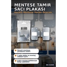 Menteşe Tamir Sacı Plakası Mobilya Dolap Kapağı Onarım Plaketi, 2 Adet BX-316905