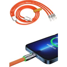Aslanoğlu Store Tcx Çoklu Şarj Kablosu USB Type-C Ios Uyumlu 120W Hızlı Şarj Kablosu