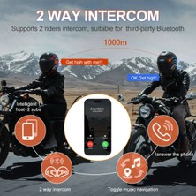 Pamukia Yeni Model Y80-2X Motosiklet Intercom 2 Kişilik Bağlantı Rgb Işıklı Bluetooth Kulaklık Seti