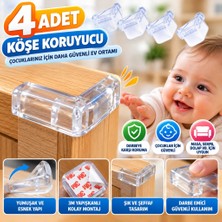Aslanoğlu Store Tcx 4 Adet Kendiliğinden 3m Yapışkanlı Yumuşak ve Esnek Yapıda Sehpa,masa,dolap Köşe Koruyucu Apara