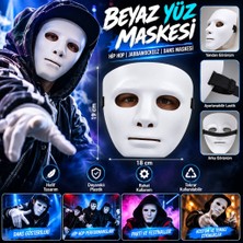 Aslanoğlu Store Tcx Beyaz Renk Hip Hop Anonim Jabbawockeez Dans Maskesi 18X19 cm