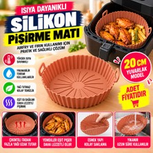 Aslanoğlu Store Renkli Isıya Dayanıklı Yıkanılabilir Silikon Fırın ve Airfryer Yuvarlak Pişirme Matı 20 cm (Adet Fi