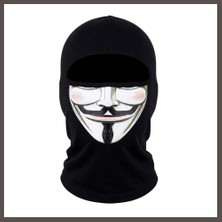 Nexora Living Unisex Anonymous Baskılı Balaklava 1 Adet Tek Beden Viskoz Kask Içi Motosiklet Maskesi · Renk: Siyah · Beden: Standart Nxrlvng