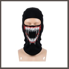 Nexora Living Unisex Canavar Diş Baskılı Balaklava 1 Adet Tek Beden Viskoz Kask Içi Motosiklet Maskesi · Renk: Siyah · Beden: Standart Nxrlvng