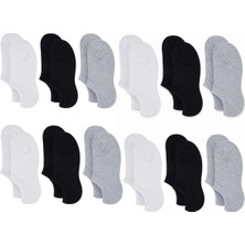Kadın Bambu 12`li Dikişsiz Babet Çorap Siyah Beyaz Gri Görünmez Sneaker Çorap Nefes Alan Yumuşak
