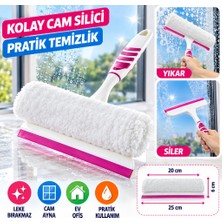 Aslanoğlu Store Pratik Kolay Mikrofiber Peluşlu Camsil Cam Silme Aleti Aparatı