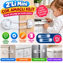 Aslanoğlu Store 2'li Mini Çok Amaçlı Kilit- Çocuk Güvenlik Gereçkerli Çekmece,dolap,kapak Kilidi