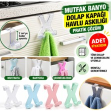Aslanoğlu Store Mutfak Banyo Dolap Kapağına Takılan Meta Havlu Askılığı Aparatı(Adet Fiyatıdır)