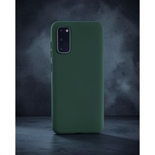 Aslanoğlu Store Samsung Galaxy S20 Kılıf Nano Içi Kadife Silikon - Koyu Yeşil