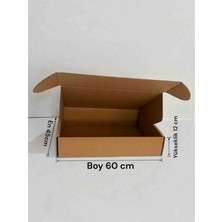 Rass Kilitli E-Ticaret Karton Kargo Kutusu 60×45×12 cm 3ADET Çift Oluklu Kraft
