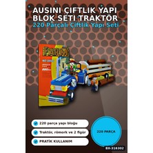 Ausini Çiftlik Yapı Blok Seti 220 Parça - Traktör ve Römorklu Çocuk Oyuncak BX-316302