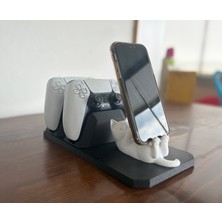 Merada Ps5 Dualsense & Dualsense Edge Ikili Kol Standı + Sevimli Kedi Telefon Tutucu Stand