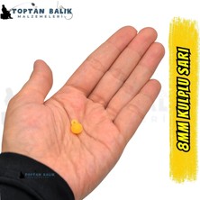 Cotras Kulplu Sarı Sazan Balık Boncuğu 8 mm (Kulp / Iç Çap: 2 Mm) - 500 gr Paket