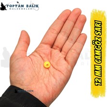 Cotras İthal Camgöz Sarı Sazan Balık Boncuğu 12 mm (İç Çap: 4.3 mm) - 500 Gr Paket